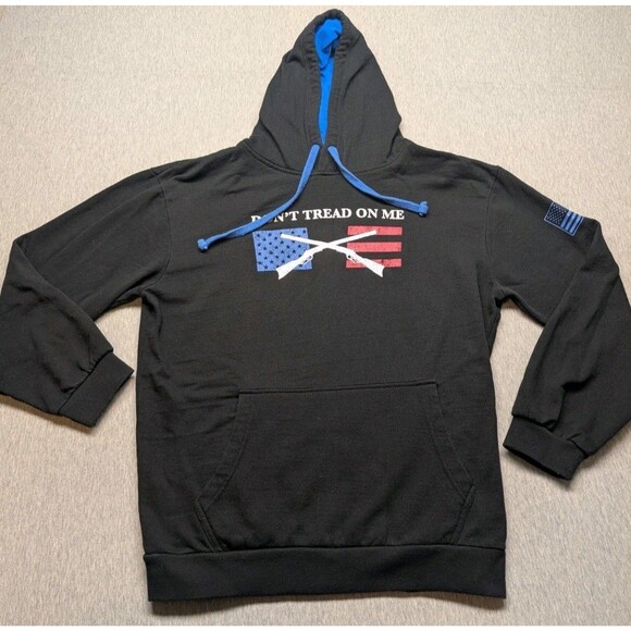 Buckhorn River Don't Tread On Me Hoodie Sweatshirt  Size Medium Black - Picture 1 of 8